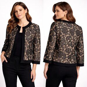 Boston Proper lace overlay elegant lined jacket - size L